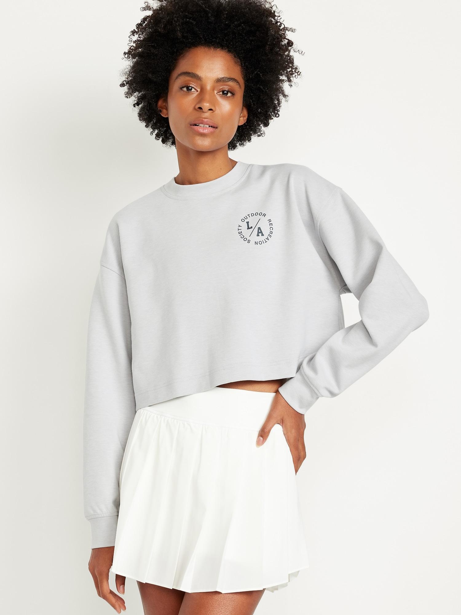 dynamic fleece oversized crop sweatshirt