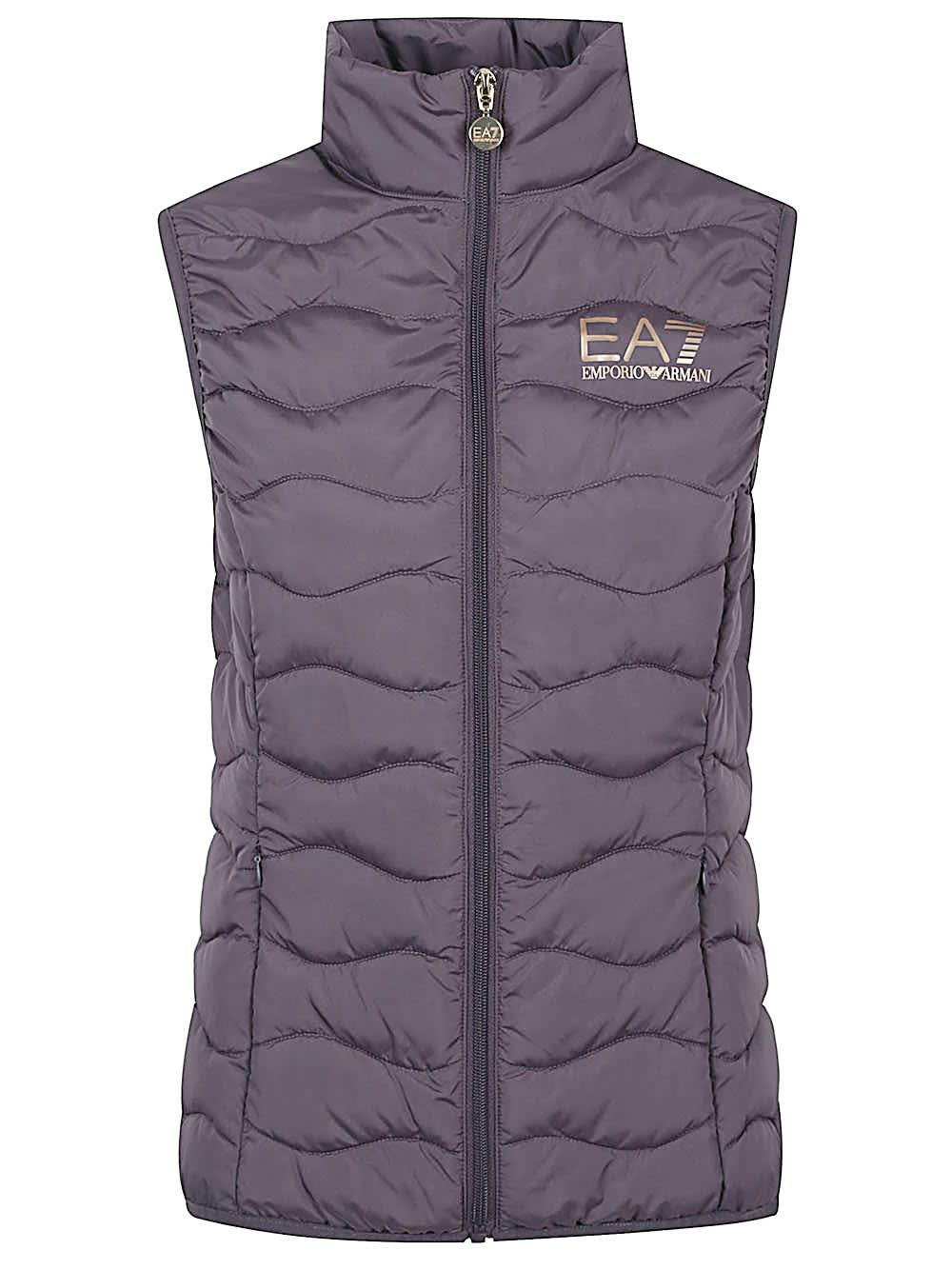 ea7 logo down vest