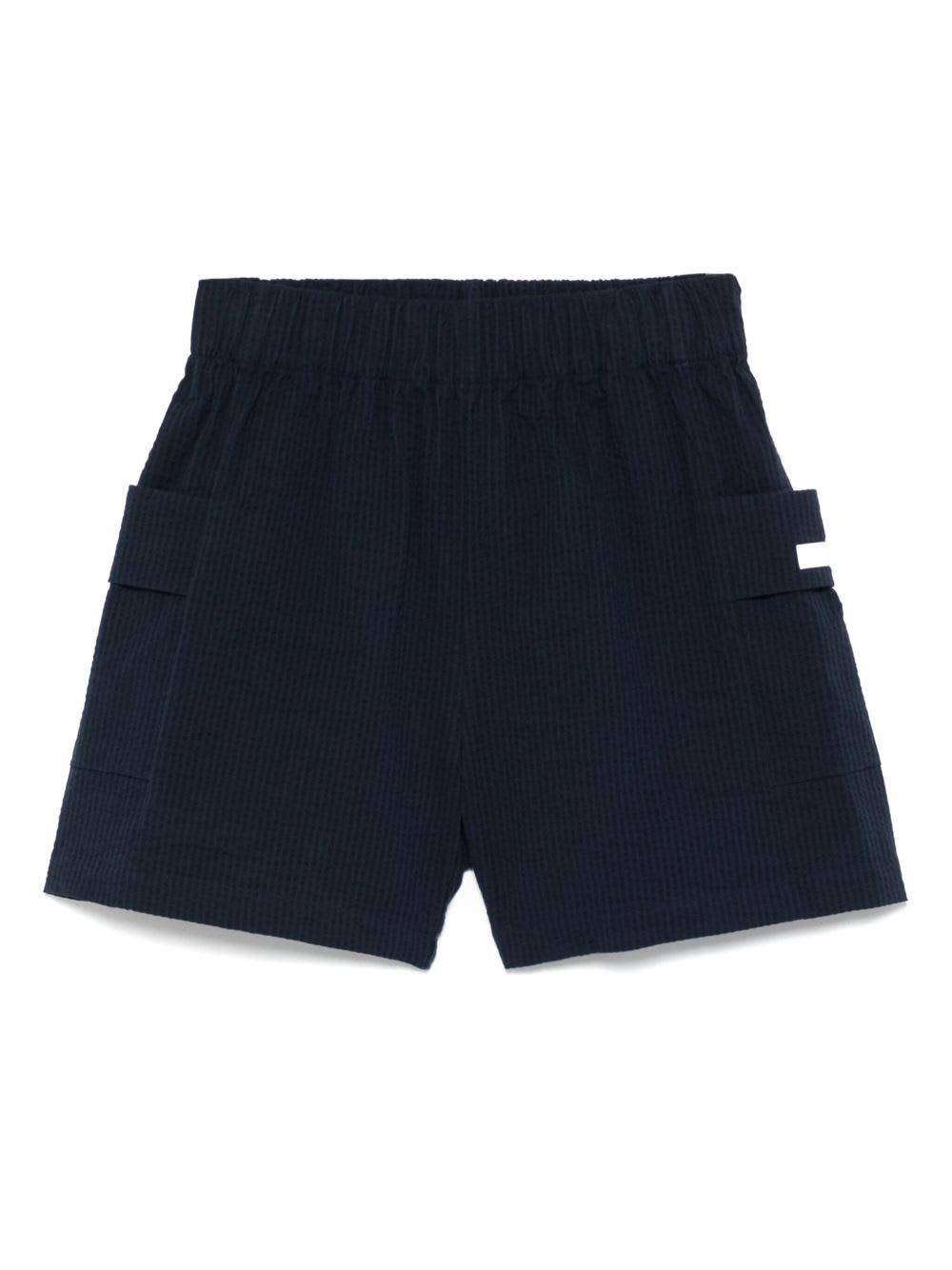 ea7 striped cotton shorts