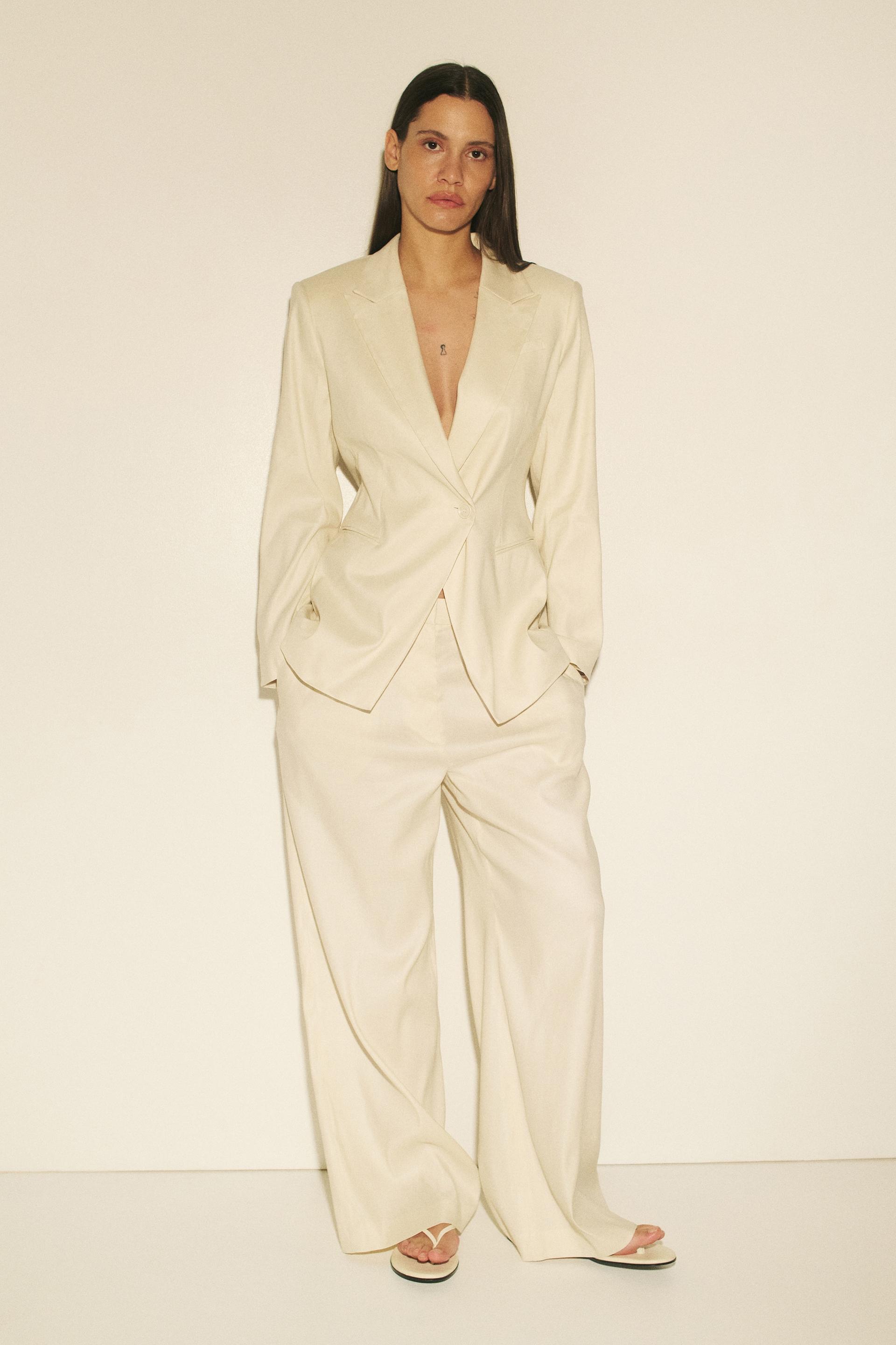 easy care slim-fit linen-blend blazer