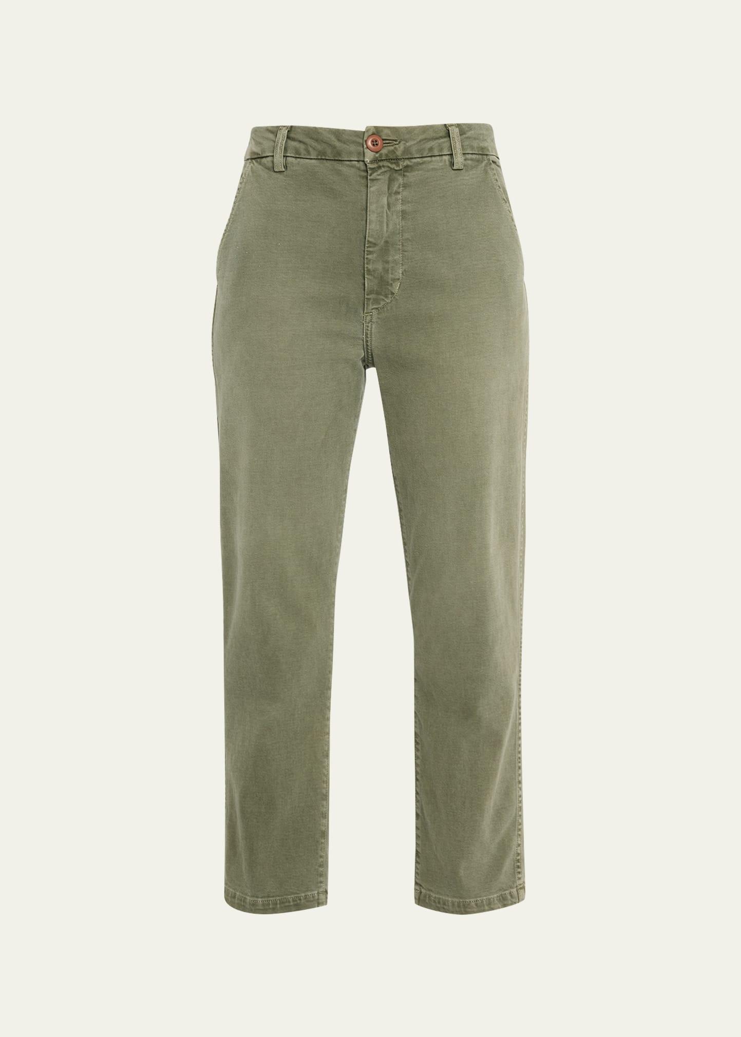 easy relaxed straight-leg crop trousers