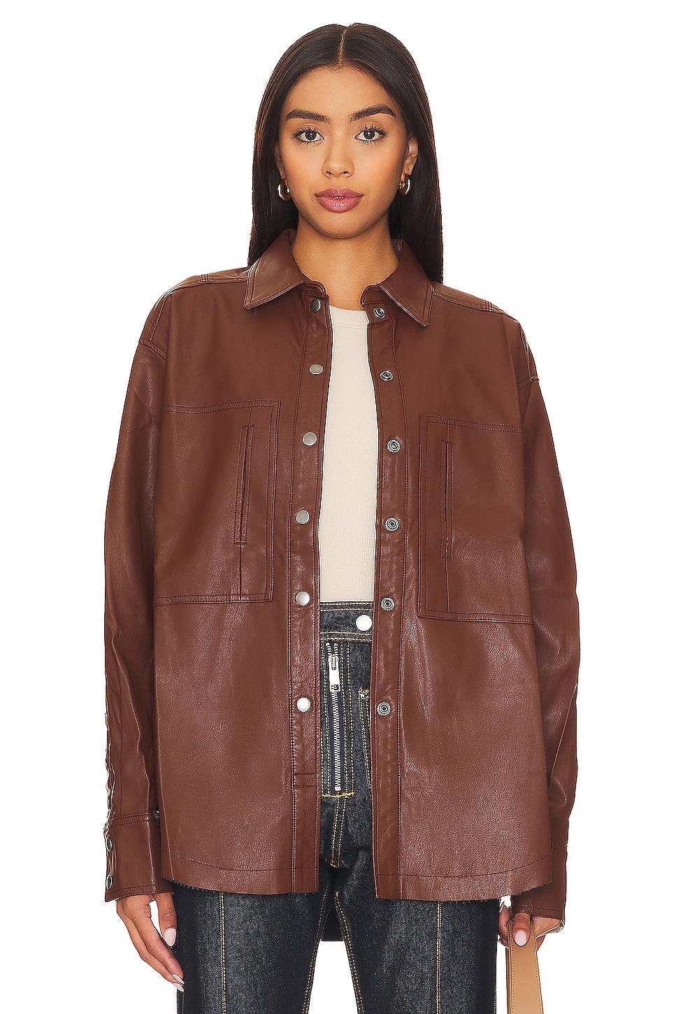easy rider faux leather shacket
