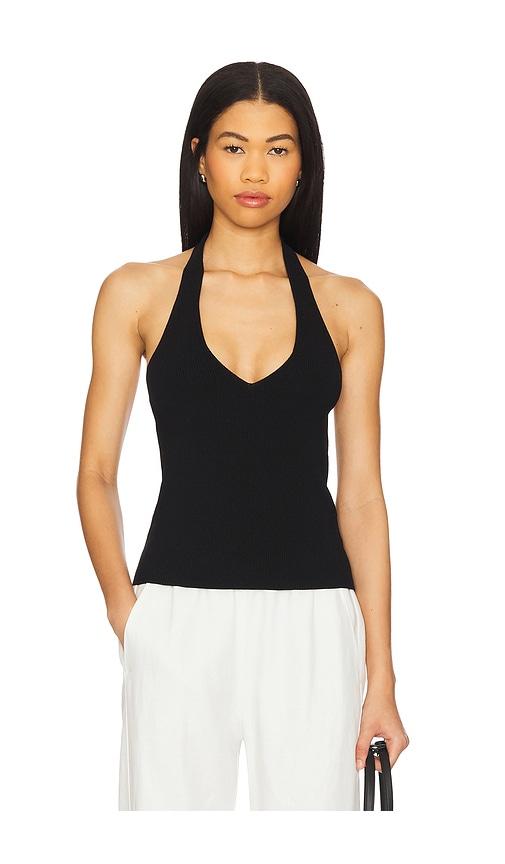 eaves alder knit halter in black.