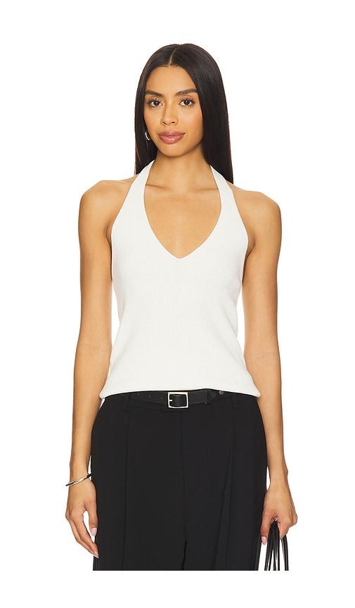 eaves alder knit halter in ivory.
