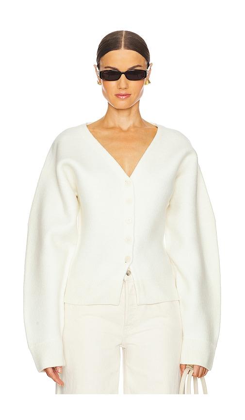 eaves arlet knit cardigan in ivory.