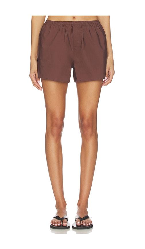 eaves aven short in chocolate.