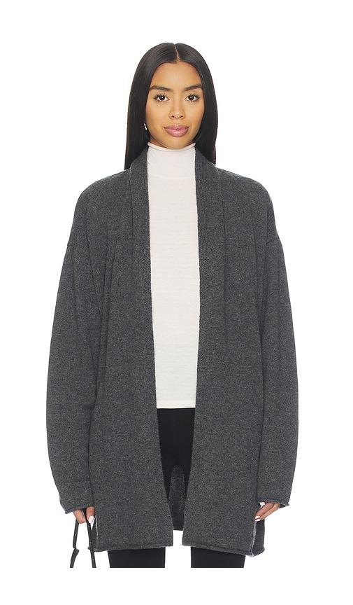 eaves biancka oversized core cardigan in grey.