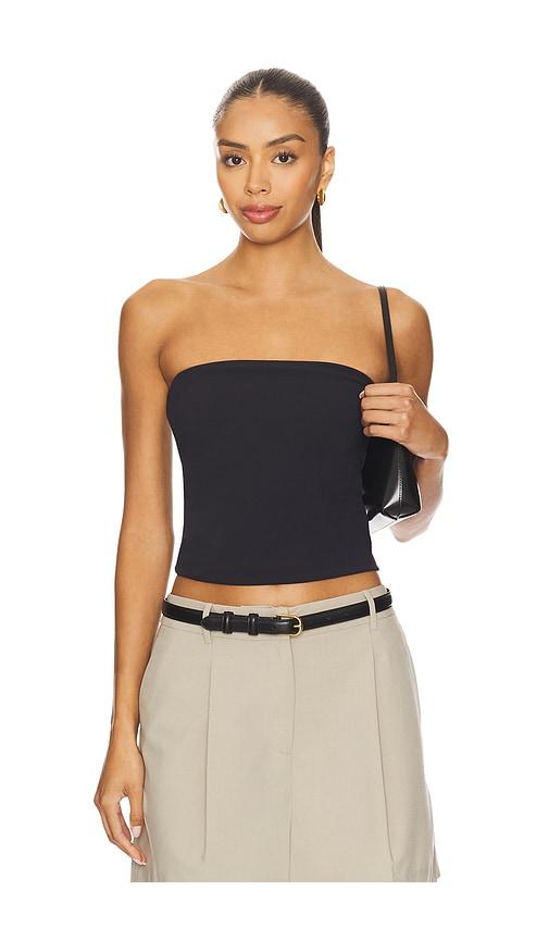 eaves bo tube top in black.
