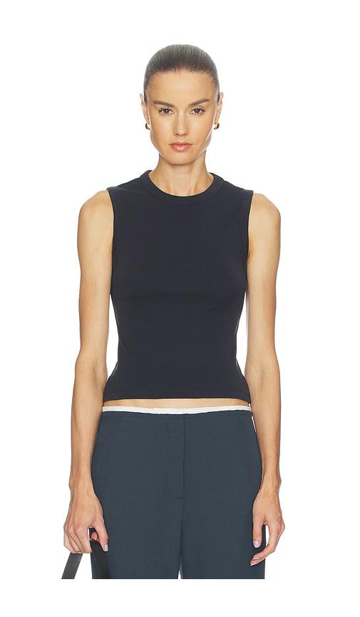eaves bonnie muscle tank in black.