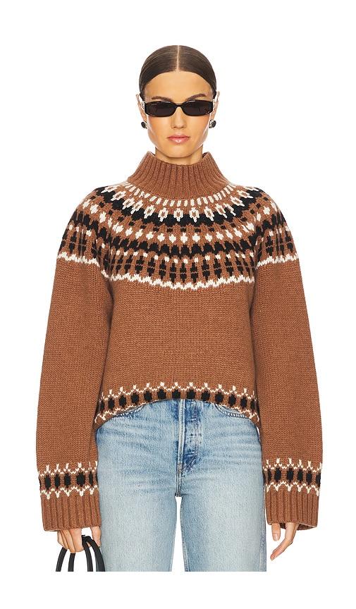 eaves cait fair isle sweater in brown.