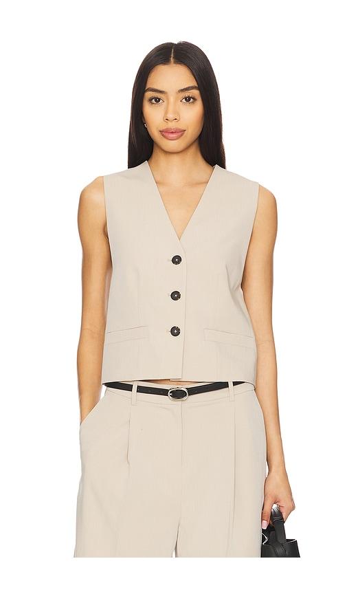 eaves carsyn vest top in beige.
