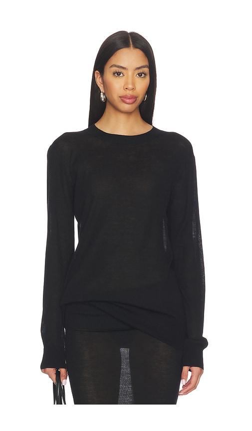eaves claira light weight knit crewneck in black.