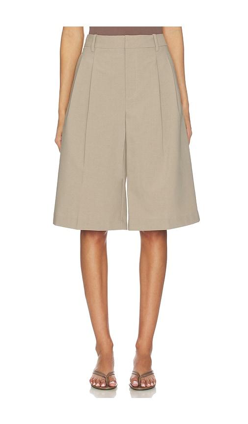 eaves colby long short in taupe.