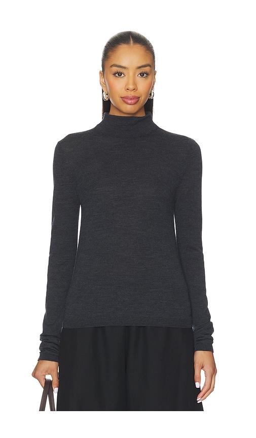 eaves cosette knit mockneck in charcoal.