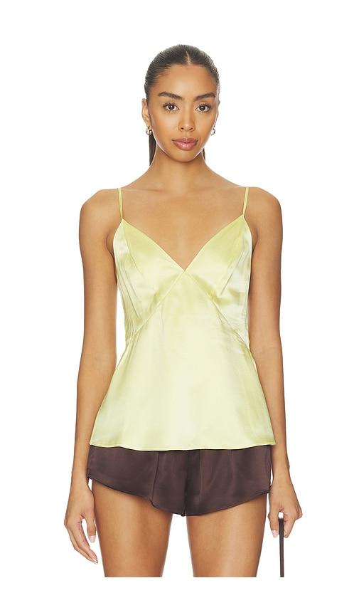 eaves dara silk top in yellow.