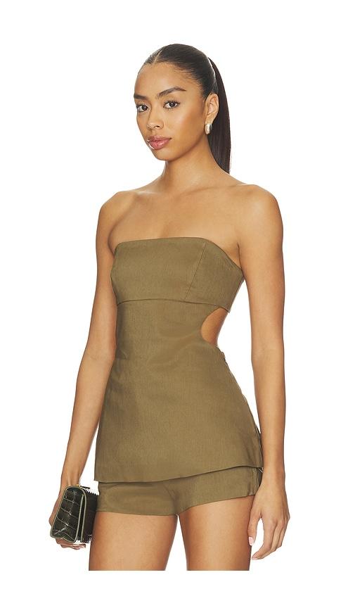 eaves elyn top in olive.