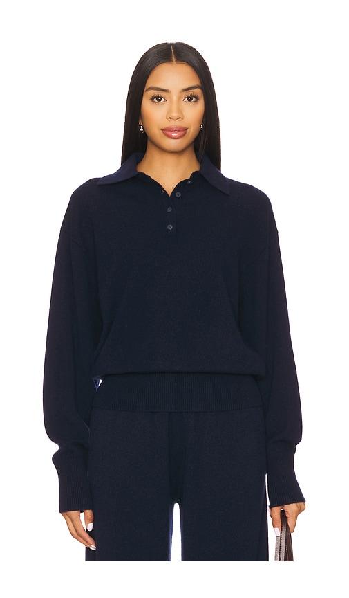 eaves hansen wool cashmere sweater in navy.