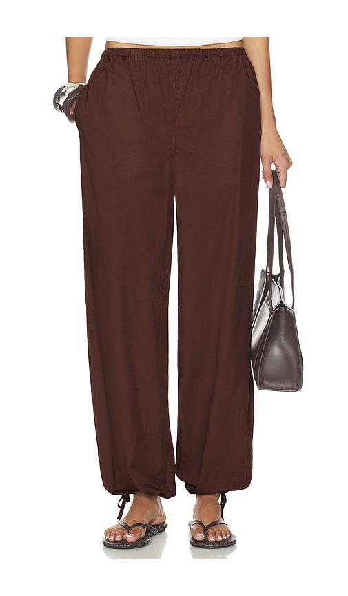 eaves ines pant in chocolate.