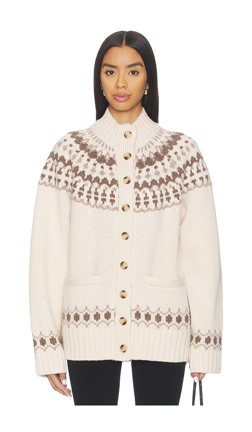 eaves jen fair isle cardigan in cream.