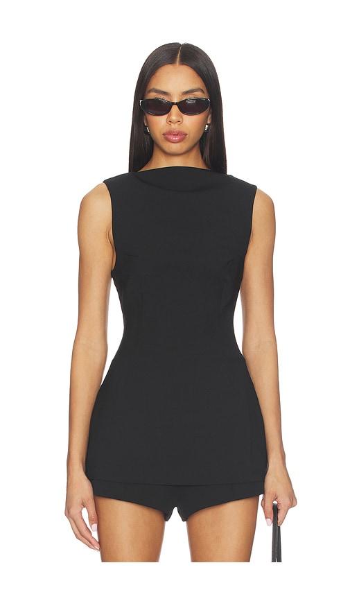 eaves judith top in black.