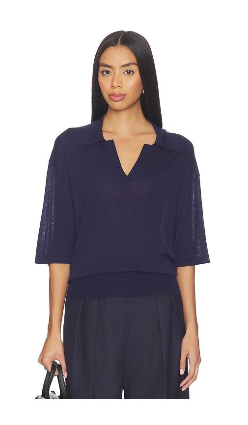 eaves kaysa blouson polo in navy.