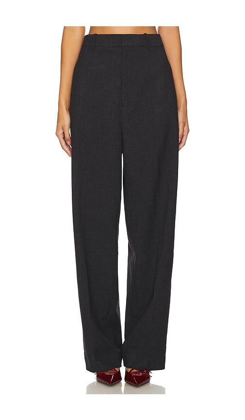 eaves kira melange suiting pants in black.