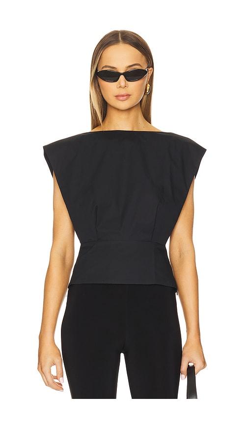eaves lana top in black.