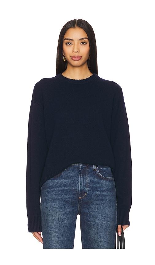 eaves lanie wool cashmere sweater in navy.