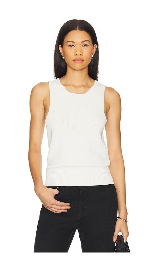 eaves lavanda sleeveless knit top in ivory.