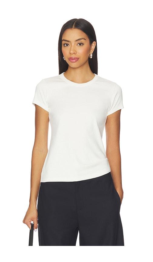 eaves lene baby tee in white.