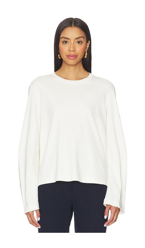 eaves lene easy long sleeve tee in white.