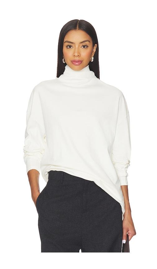 eaves lene tie neck tee in white.