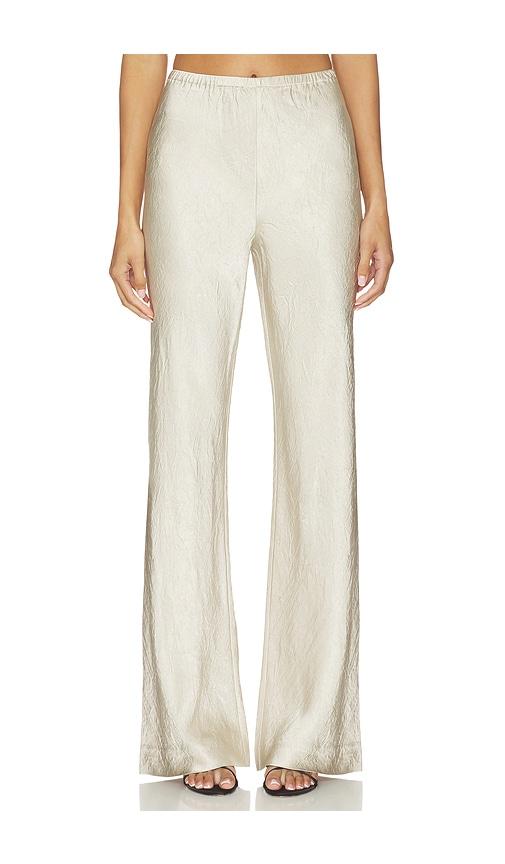 eaves loretta bias pant in metallic neutral.