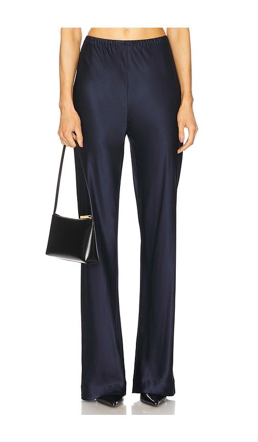 eaves loretta silk pants in navy.