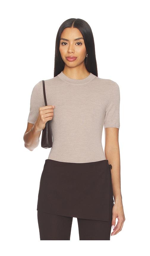 eaves lorita knit top in taupe.