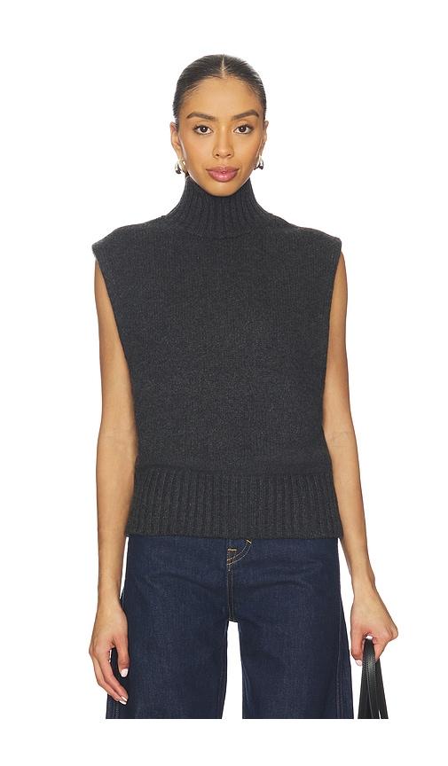 eaves lynnda knit mock neck shell in grey.