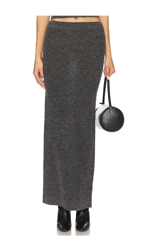 eaves mae maxi knit skirt in charcoal.