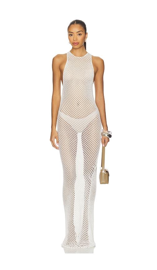 eaves mallie maxi dress in ivory.