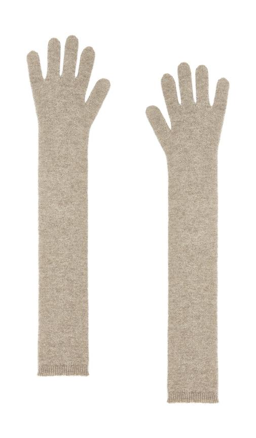 eaves mariana knit gloves in taupe.