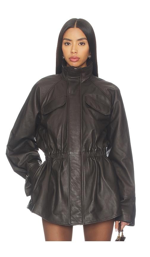 eaves mendoza leather jacket in brown.