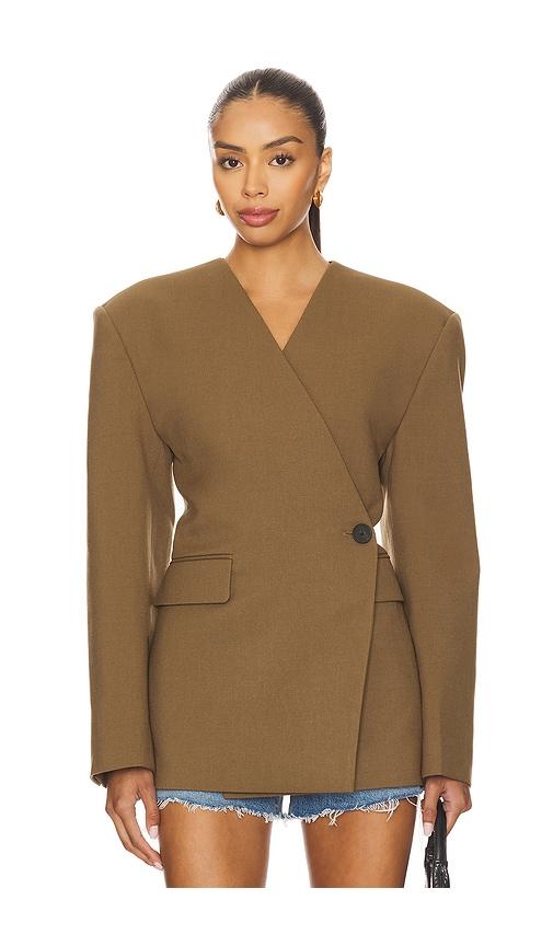 eaves naama blazer in olive.