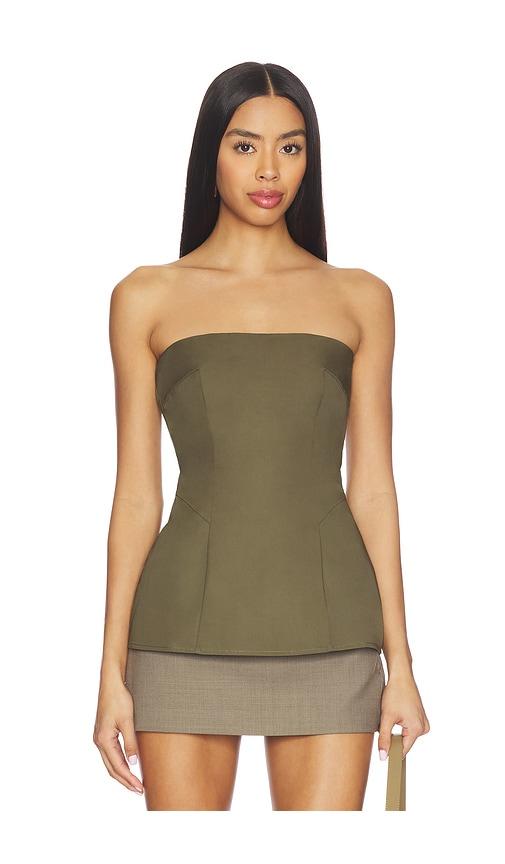 eaves nadia top in olive.