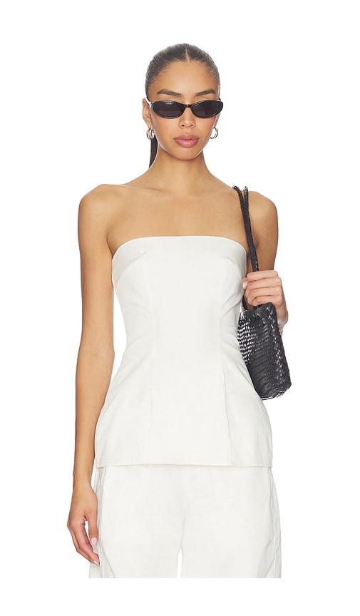 eaves nadia top in white.