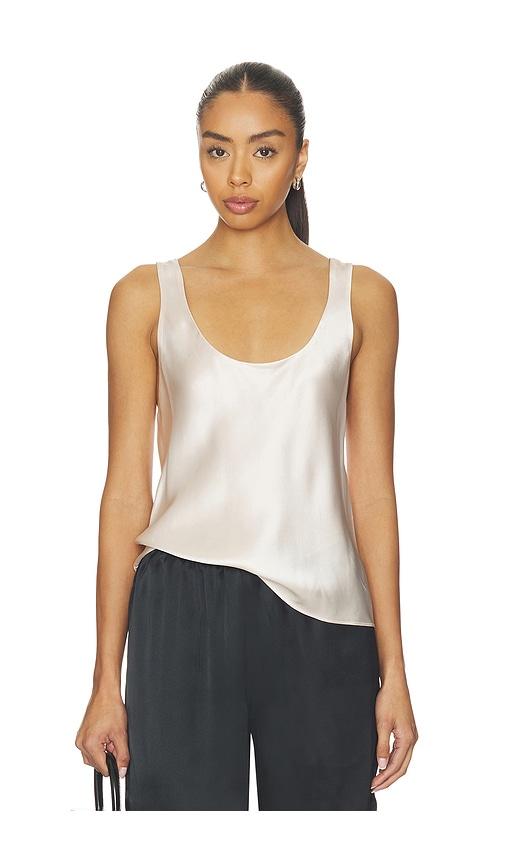 eaves nico silk tank in blush.