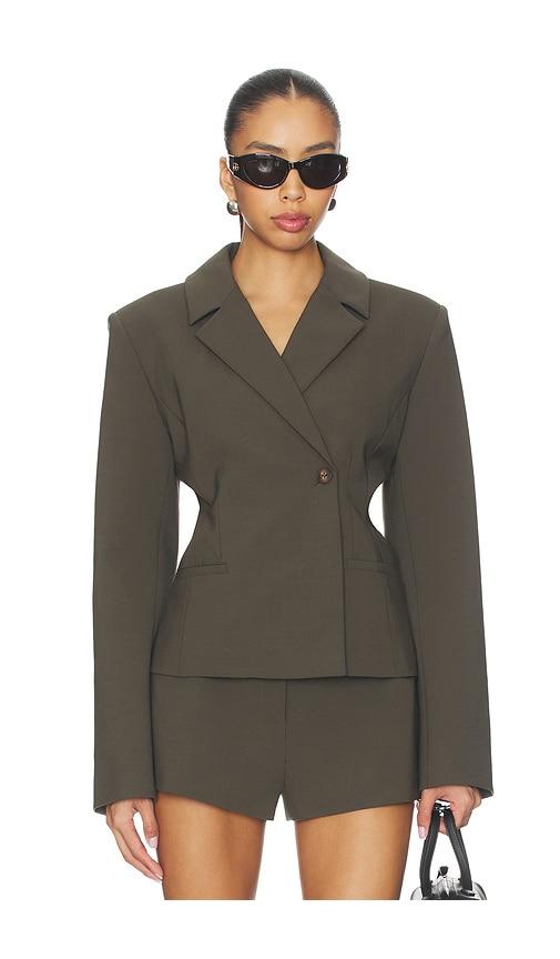 eaves ragni blazer in olive.