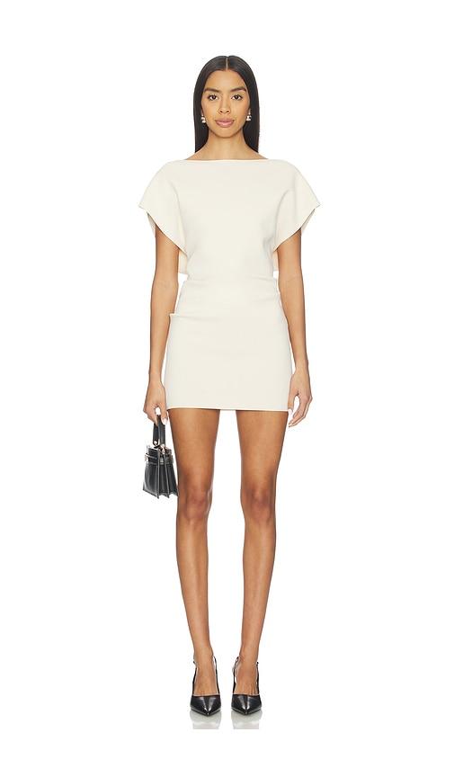 eaves rebecca mini dress in cream.
