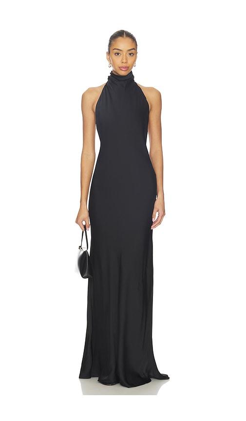 eaves reidun gown in black.