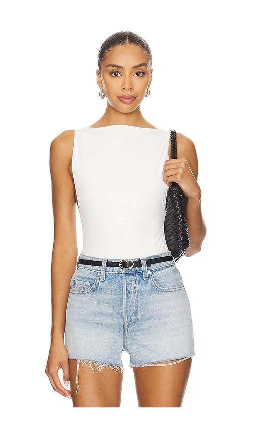 eaves rian bodysuit in white.
