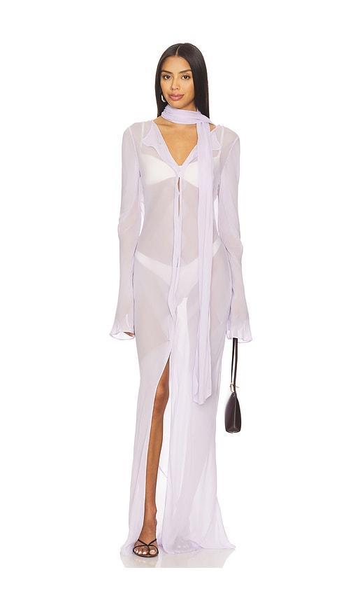 eaves rina maxi dress in lavender.