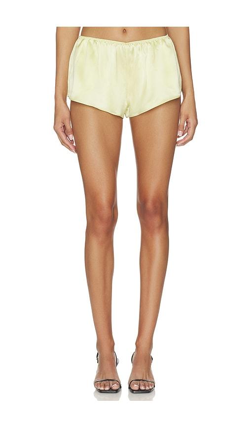 eaves roux silk short in yellow.